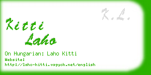 kitti laho business card